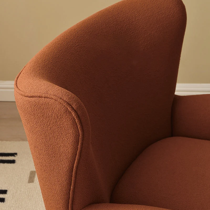Moderne fauteuil uit het midden van de eeuw, van kunstleer/wol met strakke rugleuning Clearhalo