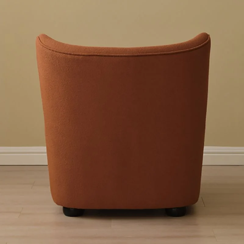 Moderne fauteuil uit het midden van de eeuw, van kunstleer/wol met strakke rugleuning Clearhalo