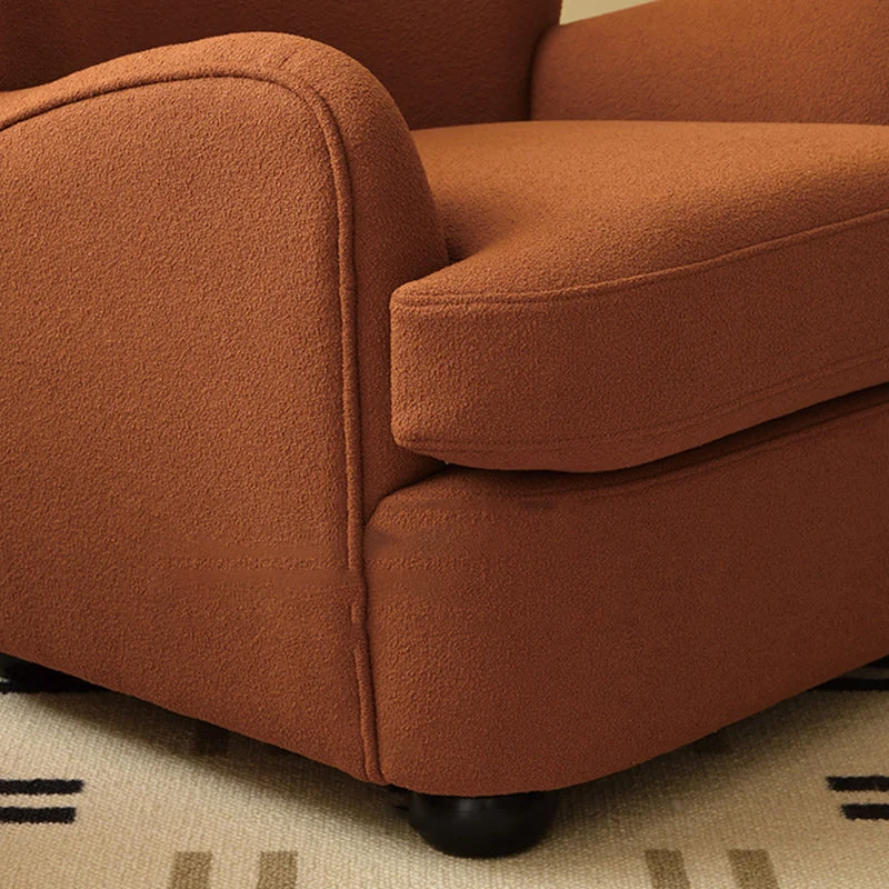 Moderne fauteuil uit het midden van de eeuw, van kunstleer/wol met strakke rugleuning Clearhalo