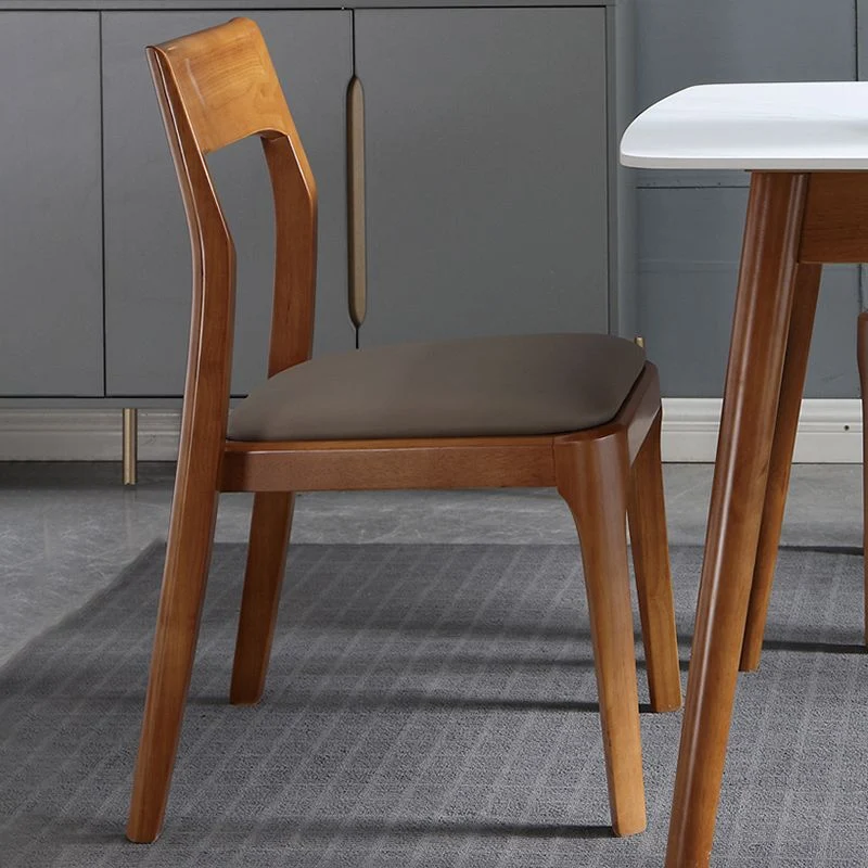 Moderne gestoffeerde armloze stoel Home massief houten eetkamerstoel Clearhalo