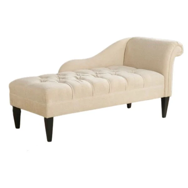 Moderne, gestoffeerde chaise longue met één arm en een gestoffeerde katoenmix Clearhalo
