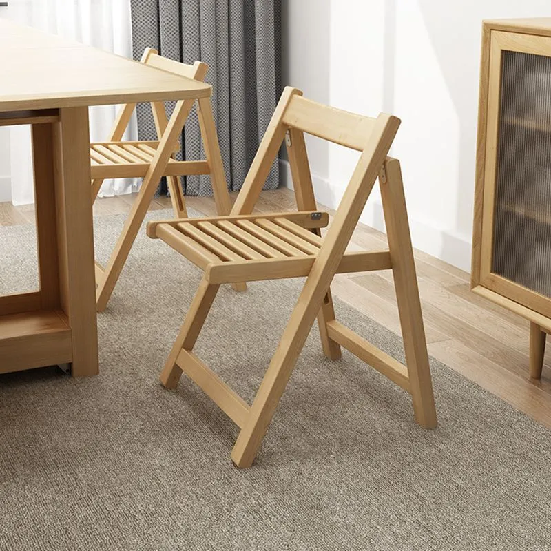 Moderne houten eetkamerstoel Armloze opvouwbare zijstoel voor thuisgebruik Clearhalo