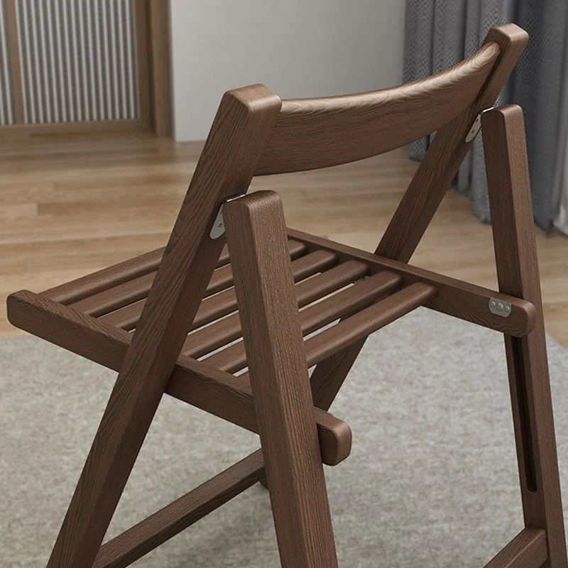 Moderne houten eetkamerstoel Armloze opvouwbare zijstoel voor thuisgebruik Clearhalo