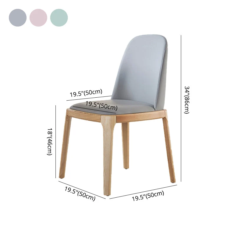 Moderne houten eetkamerstoel, gestoffeerde armloze eetkamerstoelen voor thuisgebruik Clearhalo