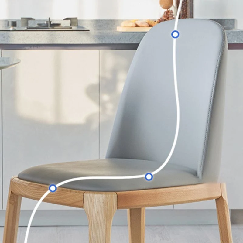 Moderne houten eetkamerstoel, gestoffeerde armloze eetkamerstoelen voor thuisgebruik Clearhalo