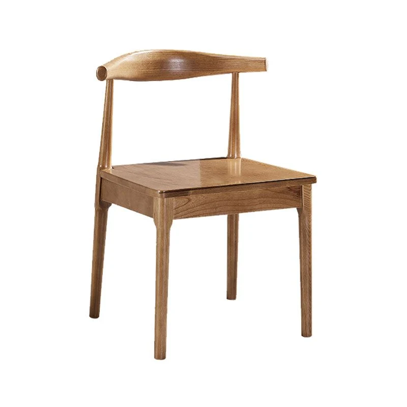 Moderne houten eetkamerstoel zonder armleuning, eetkamerstoel met ladderrug voor keuken Clearhalo