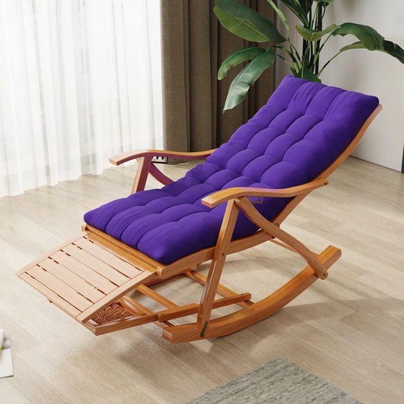 Moderne houten zweefstoel Pure Color schommelstoel met afneembare kussens Clearhalo