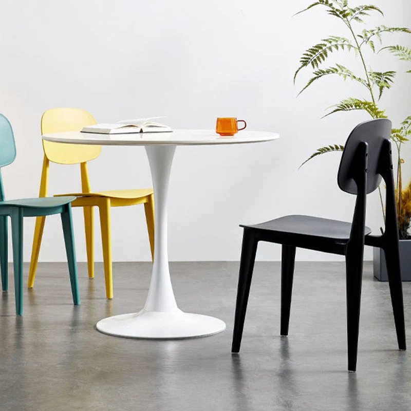Moderne keukeneetkamerstoel van kunststof met open rug Clearhalo