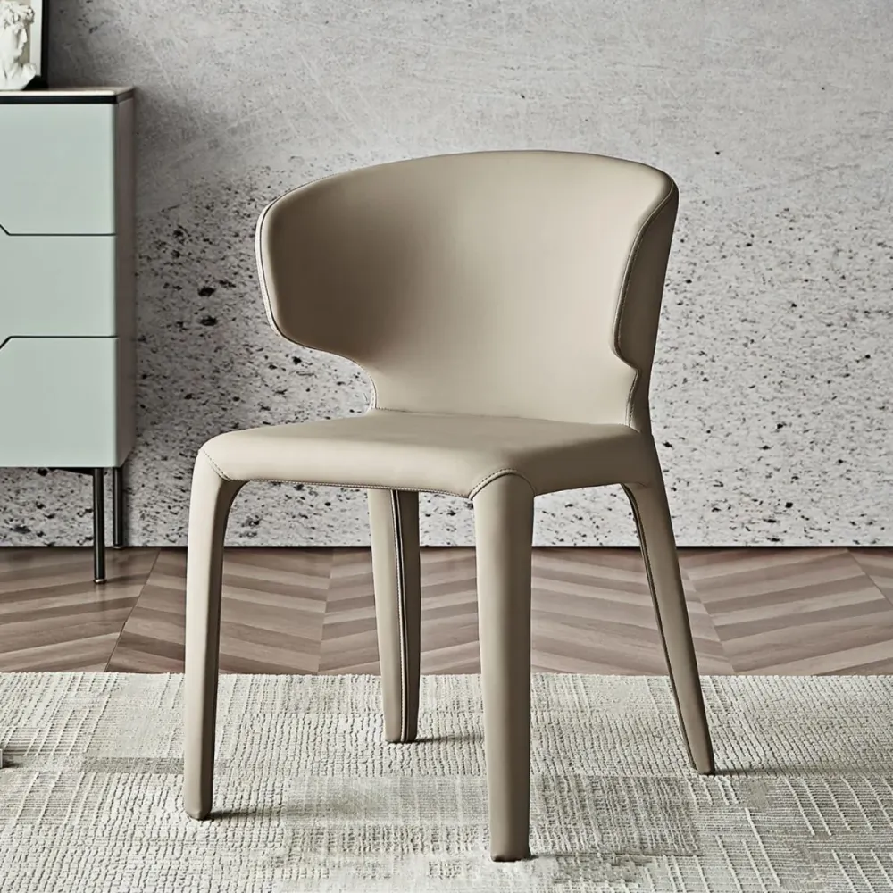Moderne kunstleer eetkamerstoel Wingback zijstoel voor thuisgebruik Clearhalo