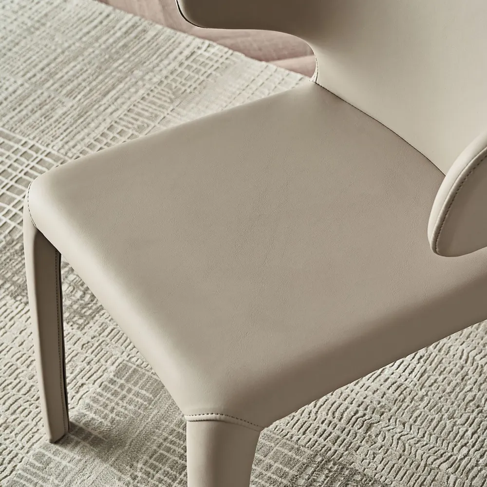Moderne kunstleer eetkamerstoel Wingback zijstoel voor thuisgebruik Clearhalo