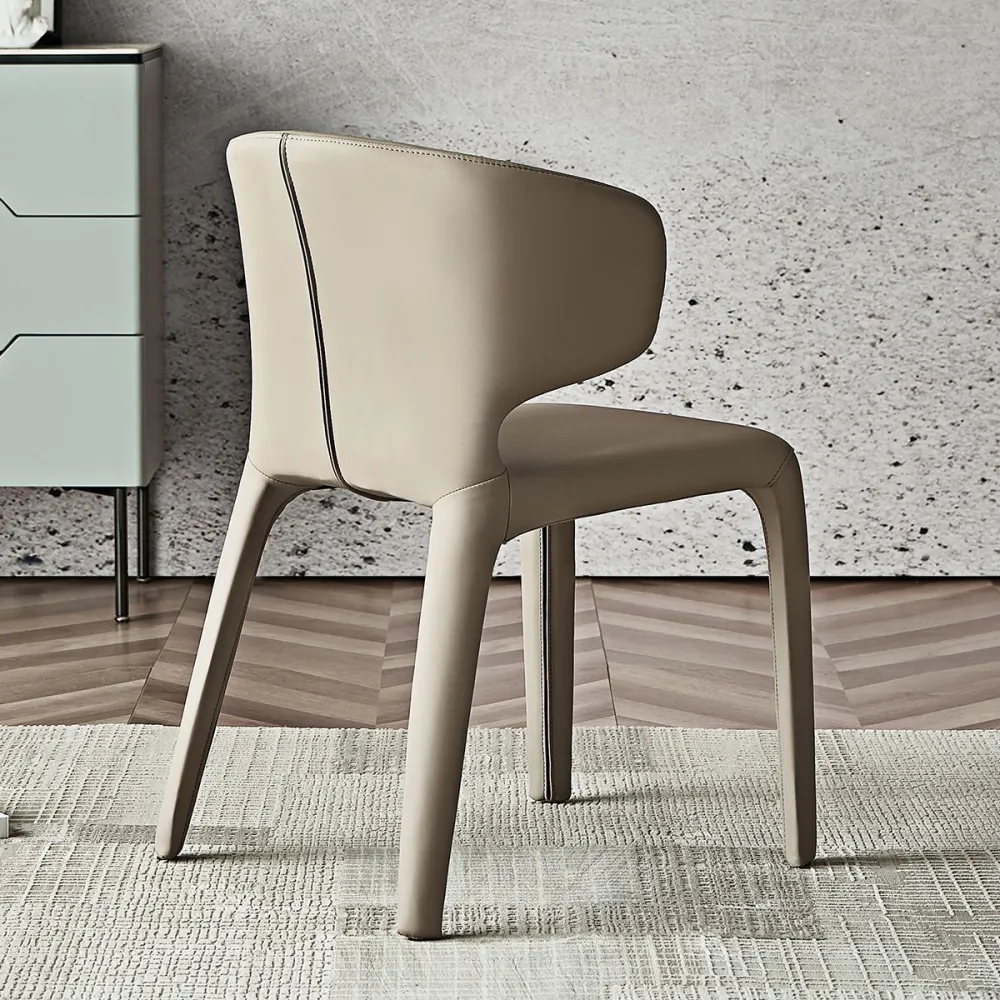 Moderne kunstleer eetkamerstoel Wingback zijstoel voor thuisgebruik Clearhalo