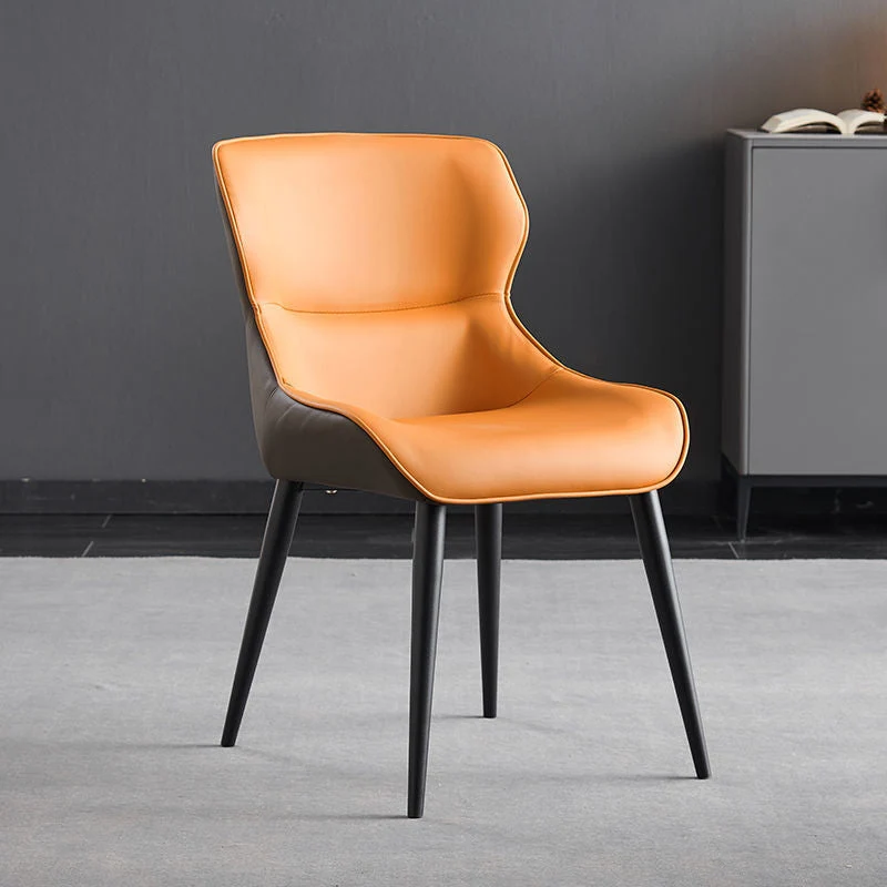 Moderne kunstleer eetkamerstoelen met vleugelleuning aan de zijkant voor gebruik restaurants Clearhalo
