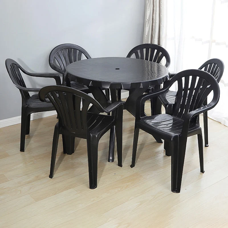 Moderne kunststof eetkamerstoelen, stapelbare Windsor eetkamerstoel Clearhalo