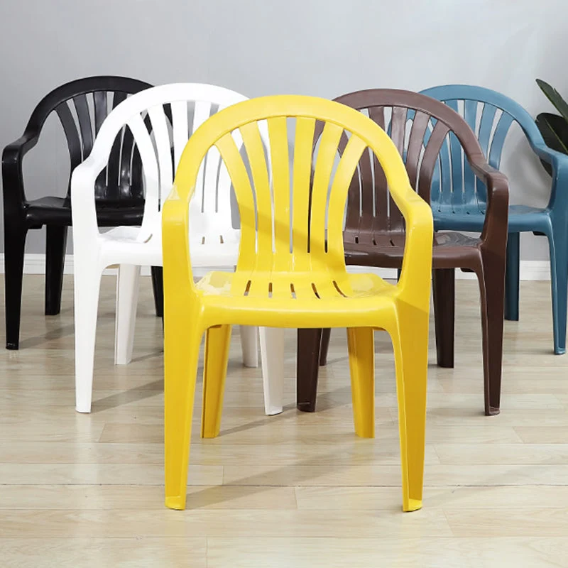 Moderne kunststof eetkamerstoelen, stapelbare Windsor eetkamerstoel Clearhalo