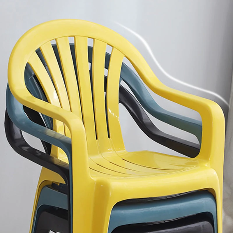 Moderne kunststof eetkamerstoelen, stapelbare Windsor eetkamerstoel Clearhalo