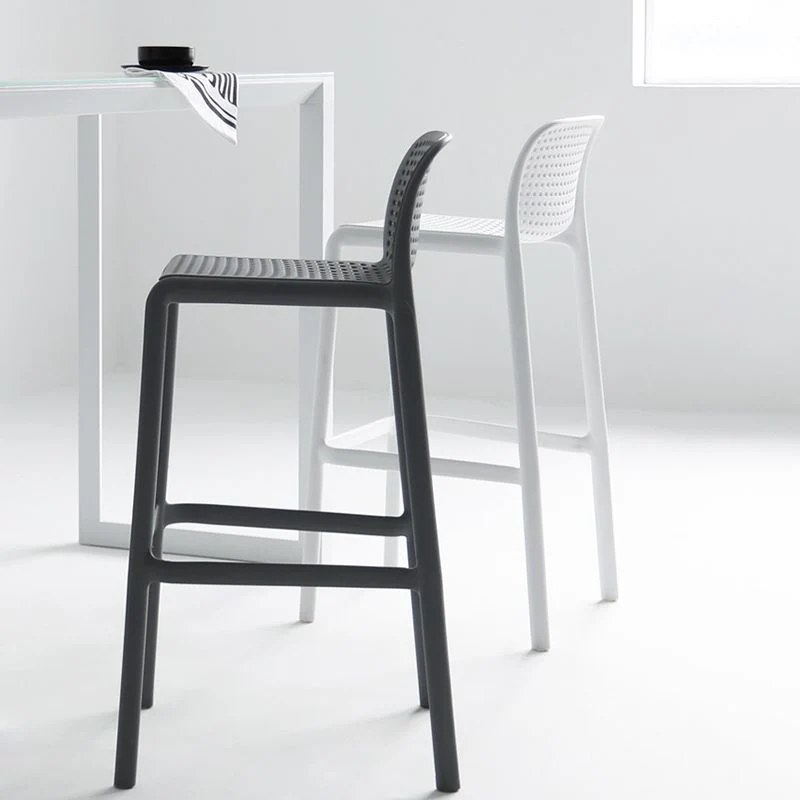 Moderne kunststof voetsteun barkruk lage rug koffiebar & barkruk Clearhalo