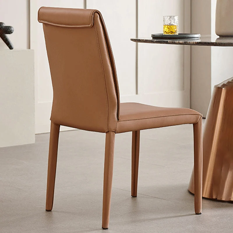 Moderne lederen eetkamerstoelen Metalen eetkamerstoelen voor gebruik restaurants Clearhalo