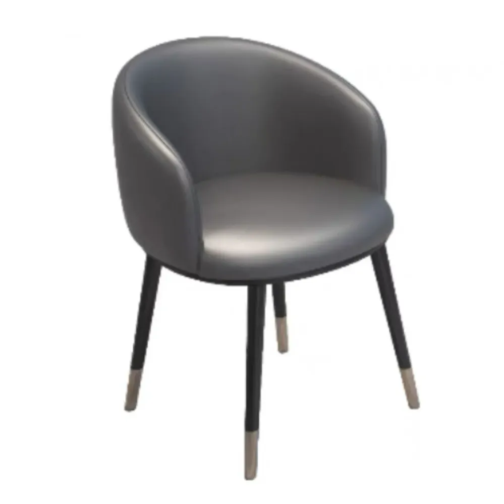 Moderne lederen fauteuil de slaapkamer, matte afwerking, eetkamerstoel met stevige rugleuning Clearhalo