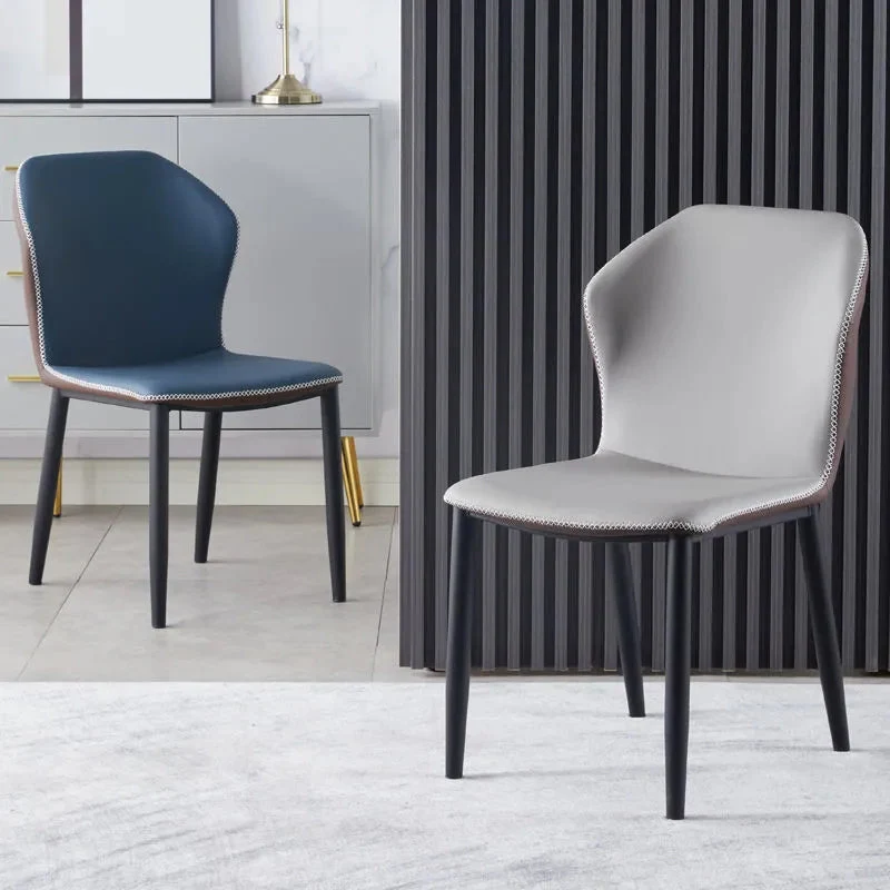 Moderne lederen Home Side Chair met matte afwerking Wingback eetkamerstoel (set van 2) Clearhalo