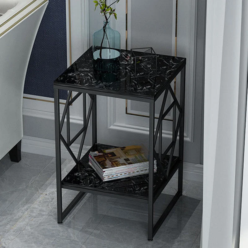 Moderne leisteen hoektafel vierkante bijzettafel voor woonkamer Clearhalo