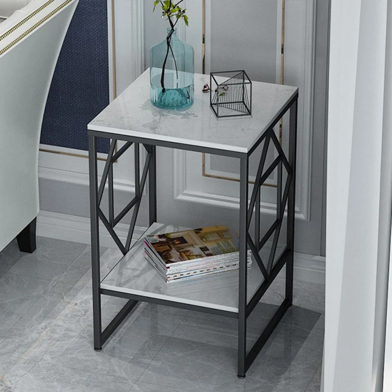Moderne leisteen hoektafel vierkante bijzettafel voor woonkamer Clearhalo