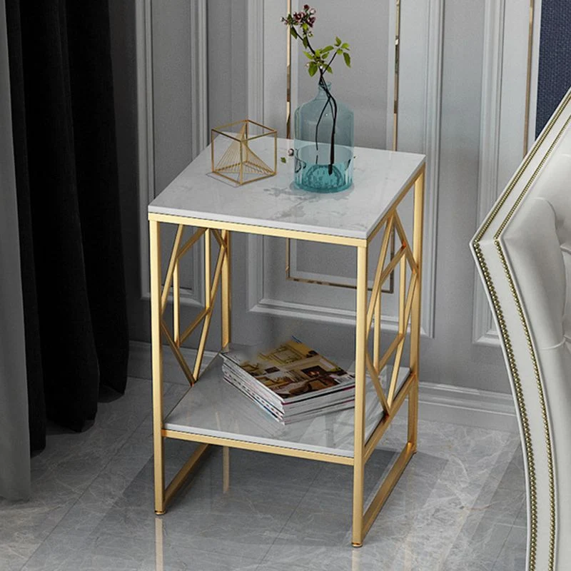 Moderne leisteen hoektafel vierkante bijzettafel voor woonkamer Clearhalo