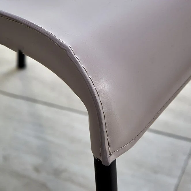 Moderne leren eetkamerstoel Restaurant stoel met stevige rugleuning en armleuning Clearhalo