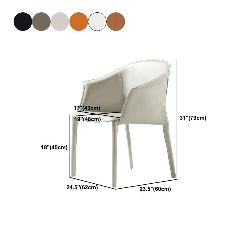 Moderne leren thuisstoel met armleuningen en matte afwerking Clearhalo