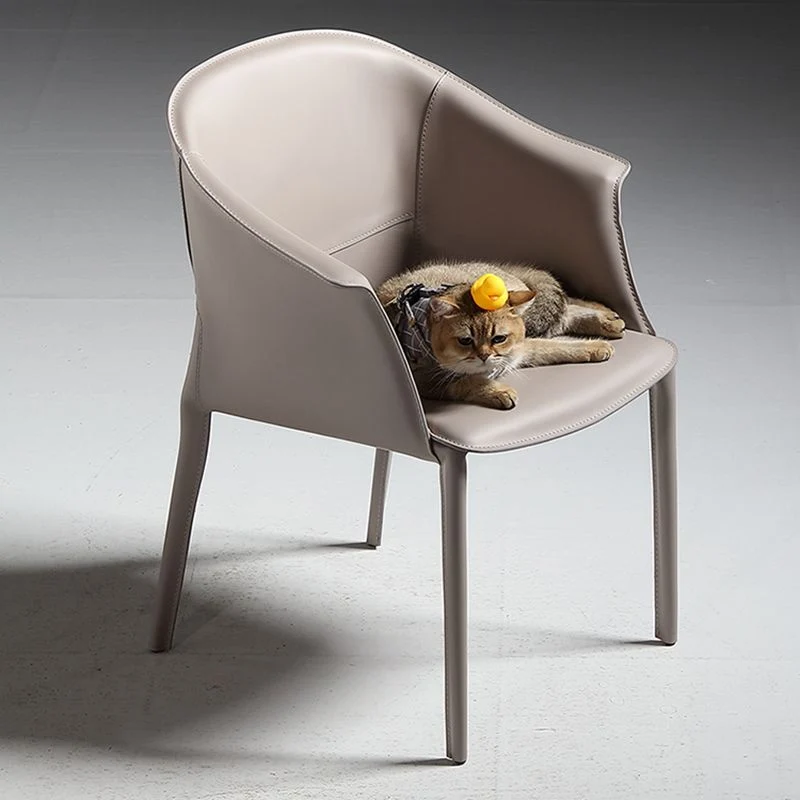 Moderne leren thuisstoel met armleuningen en matte afwerking Clearhalo