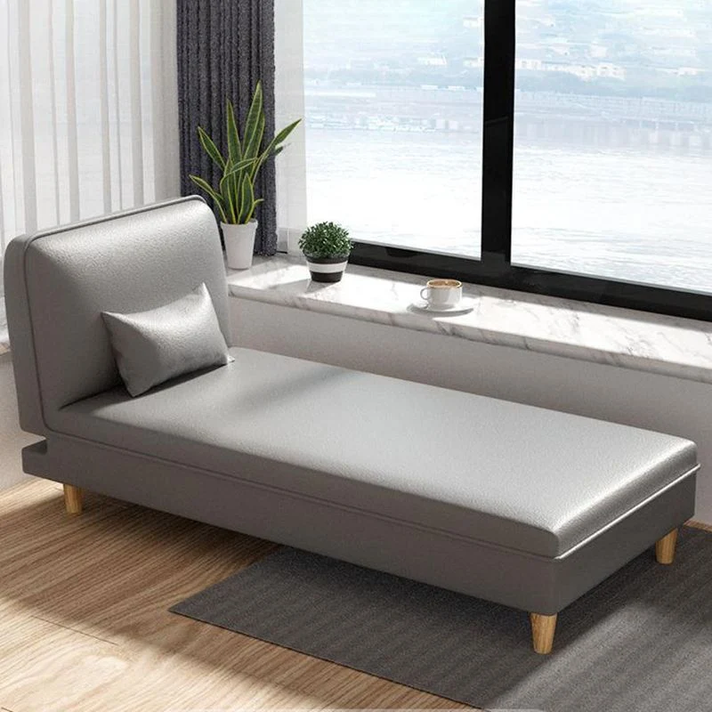 Moderne liggende armloze chaise stoel van stof/kunstleer met accent Clearhalo