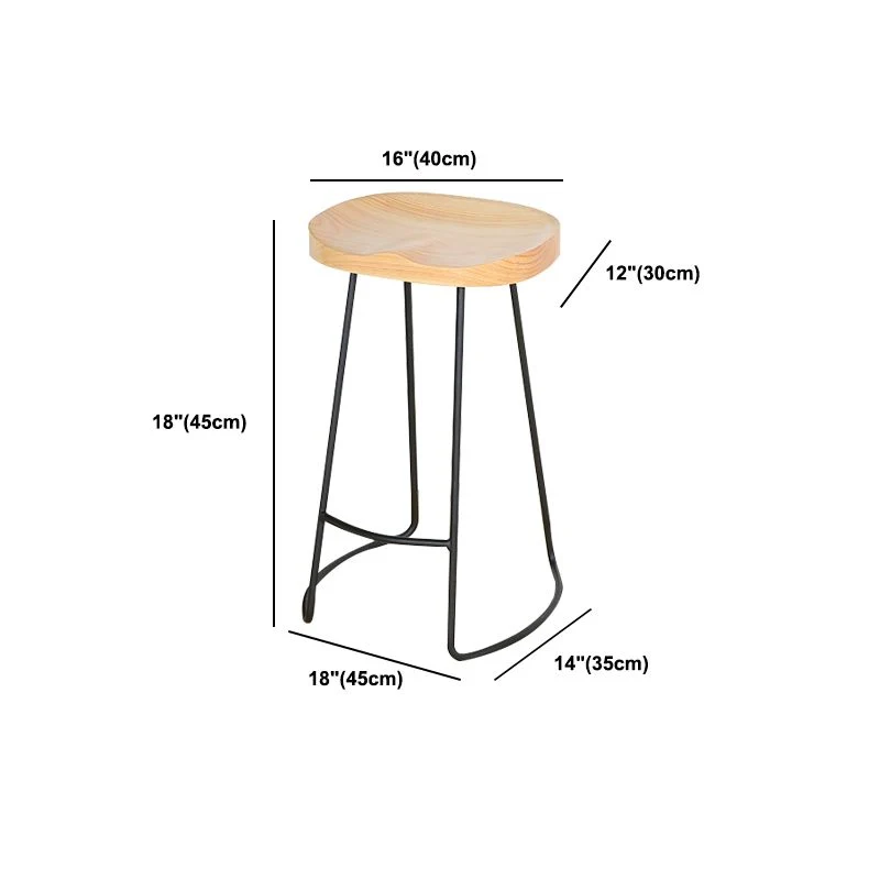 Moderne massief houten tegenkruk, voetsteun, zadelzit, tegenbarkruk naturel Clearhalo
