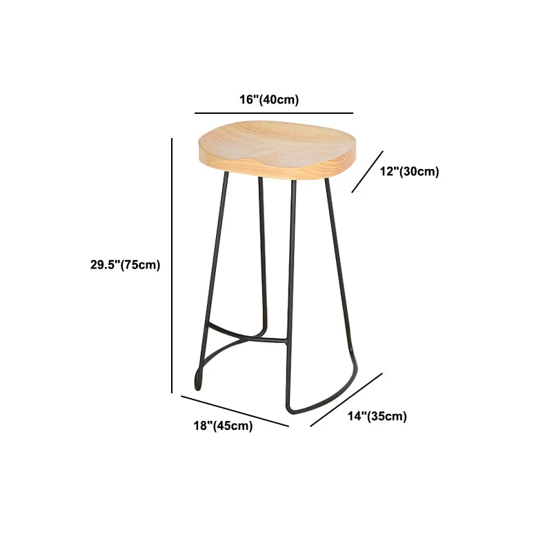 Moderne massief houten tegenkruk, voetsteun, zadelzit, tegenbarkruk naturel Clearhalo