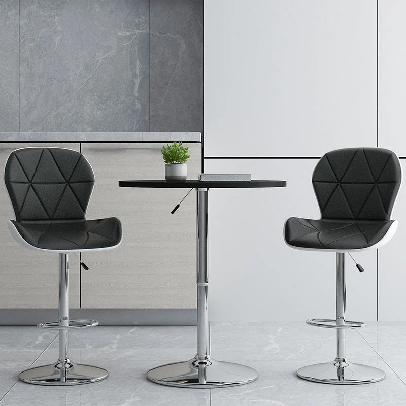 Moderne metalen barkruk van kunstleer met matte afwerking Clearhalo