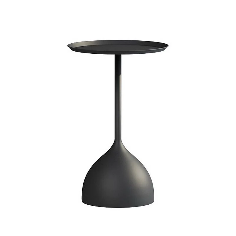 Moderne metalen bijzettafel op voetstuk, 60 cm hoge ronde bijzettafel Clearhalo