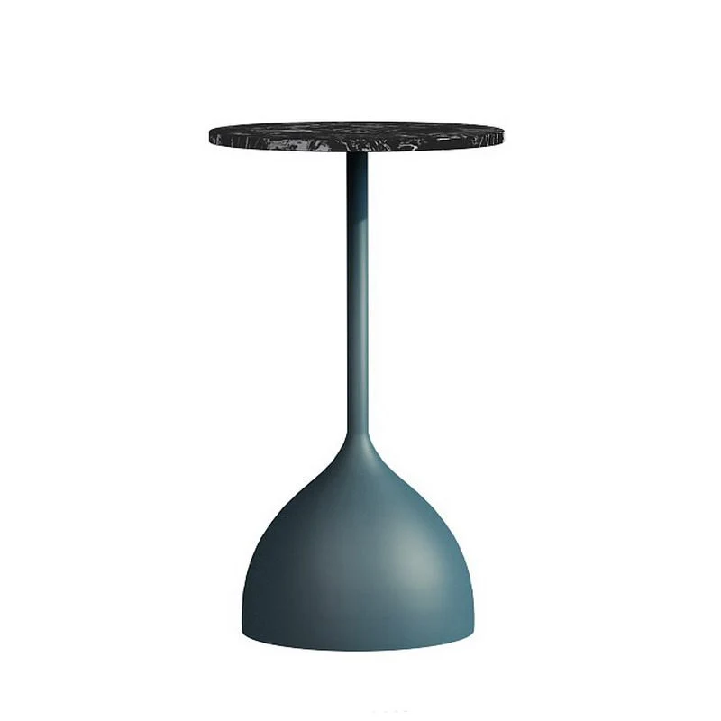 Moderne metalen bijzettafel op voetstuk, 60 cm hoge ronde bijzettafel Clearhalo