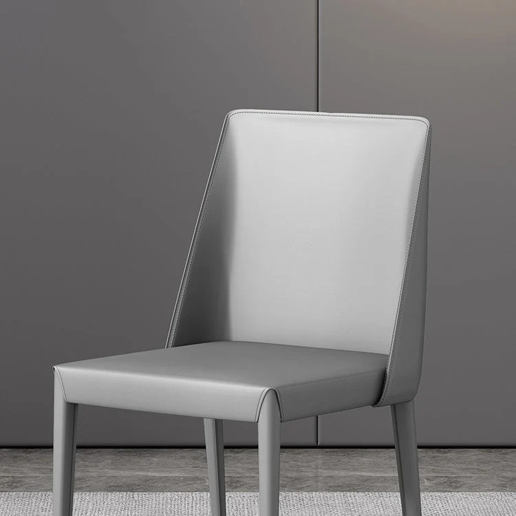 Moderne metalen eetkamerarmloze stoel Leren eetkamerstoelen voor gebruik restaurants Clearhalo