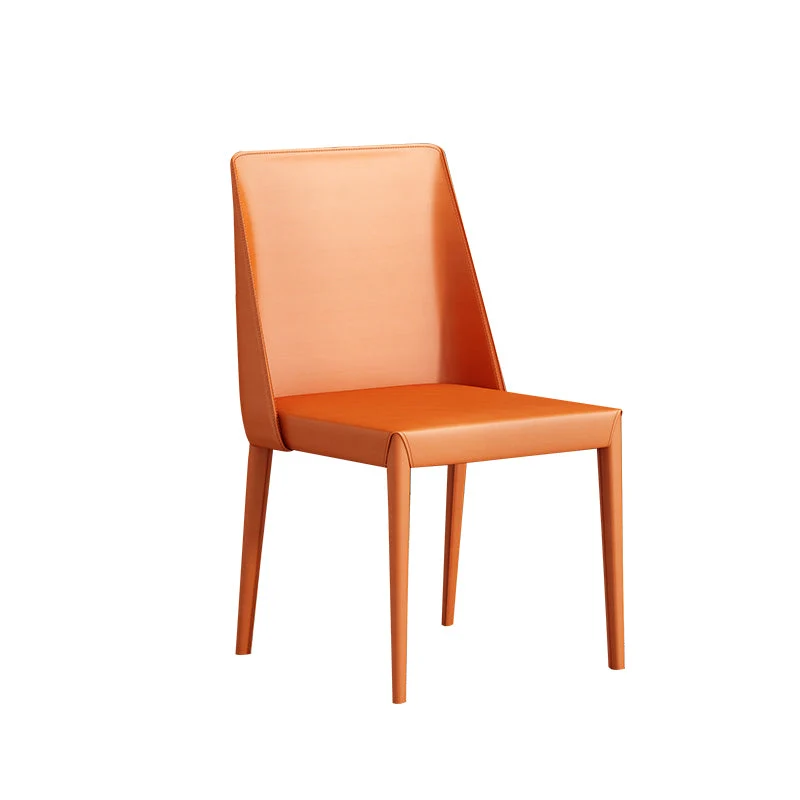 Moderne metalen eetkamerarmloze stoel Leren eetkamerstoelen voor gebruik restaurants Clearhalo