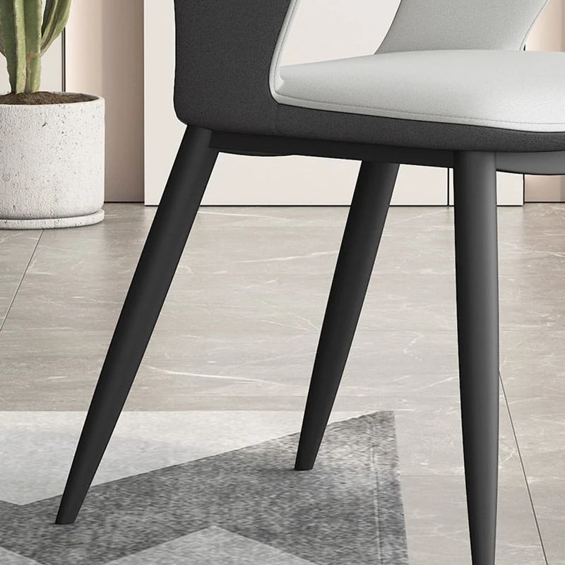 Moderne metalen eetkamerstoel met armleuningen, matte afwerking, eetkamerstoel met open achterkant Clearhalo