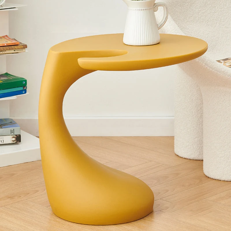 Moderne, natuurlijk gevormde bijzettafel, kunststof tafel voor de woonkamer Clearhalo