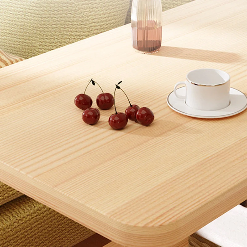Moderne rechthoekige hoektafel met dubbele laag houten bijzettafel Clearhalo