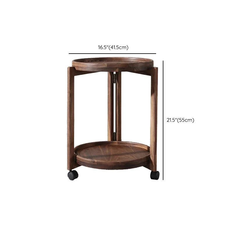 Moderne ronde bijzettafel met blad en 3 poten, dubbele laag Clearhalo
