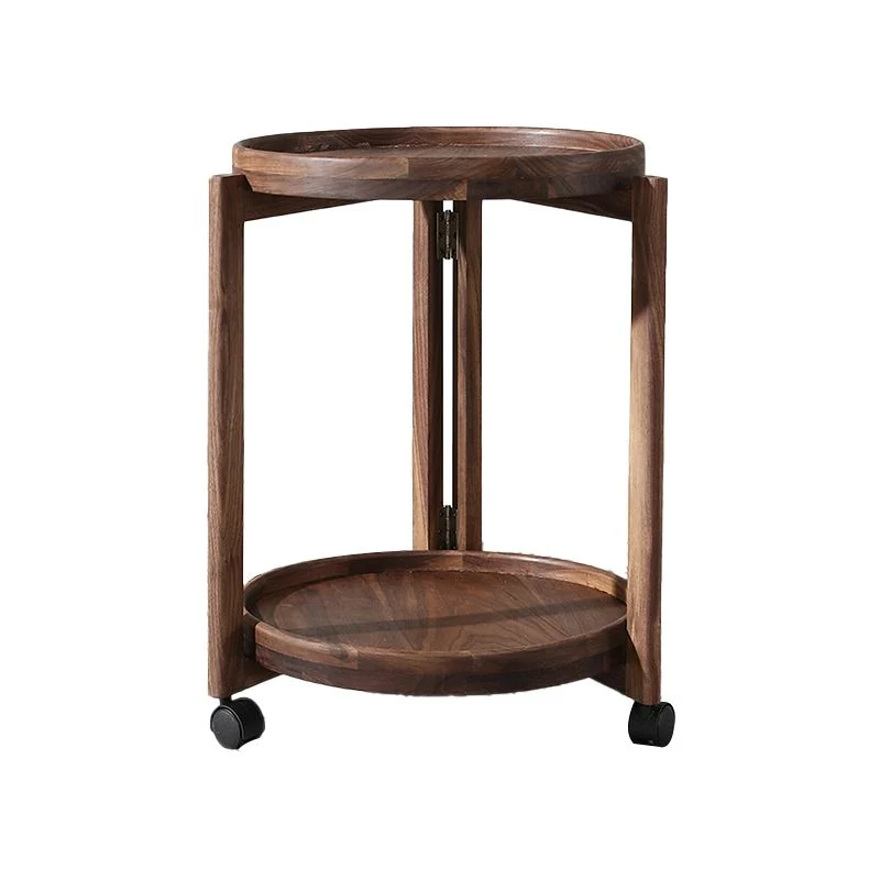 Moderne ronde bijzettafel met blad en 3 poten, dubbele laag Clearhalo