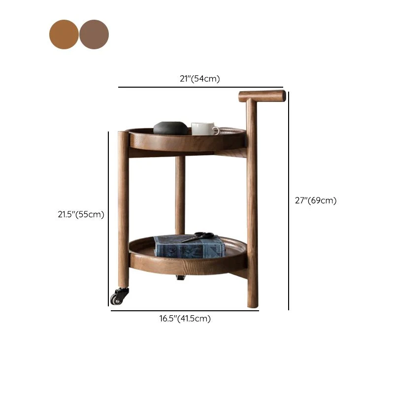Moderne ronde bijzettafel met blad en 3 poten, dubbele laag Clearhalo