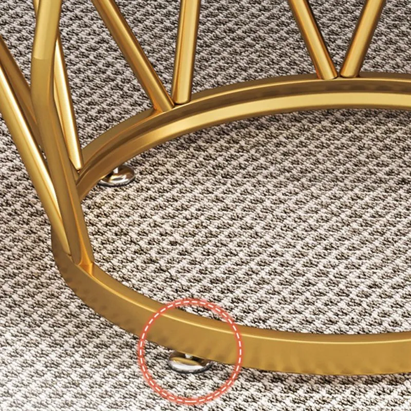 Moderne ronde bijzettafel van leisteen, bijzettafel van metaal met plank en plank Clearhalo