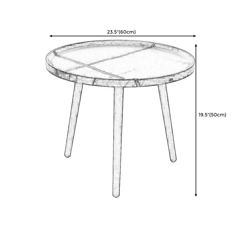 Moderne ronde/ovale houten bijzettafel met dienblad en bijzettafel zwart/wit/bruin Clearhalo