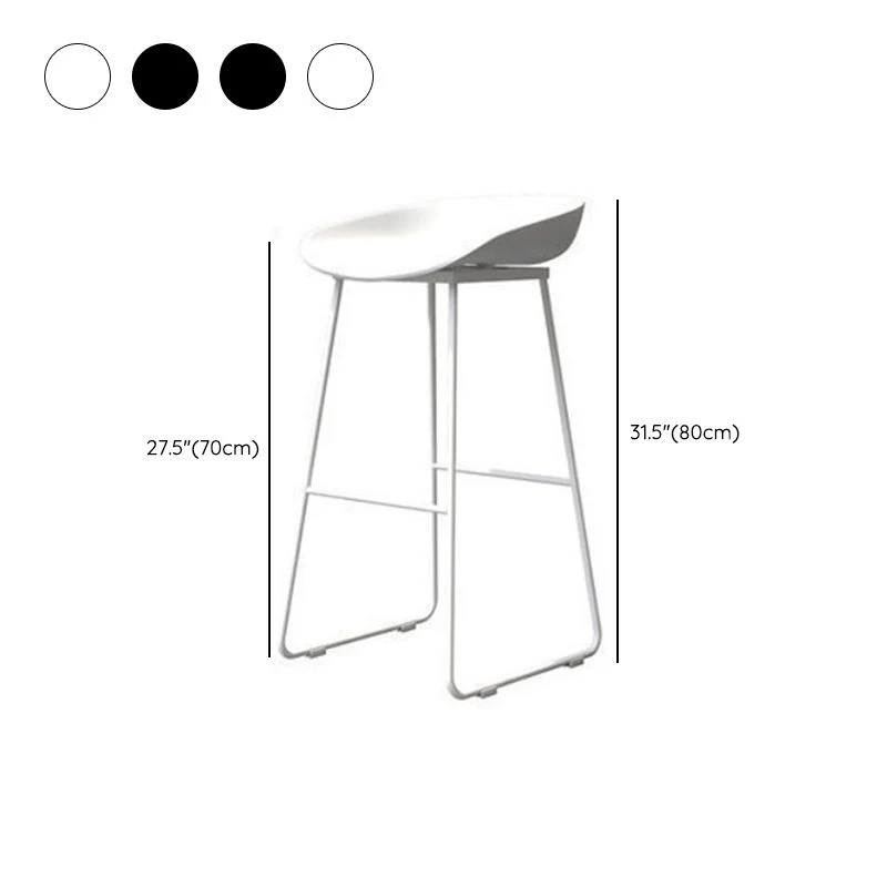 Moderne rugleuning-tegenkruk, ijzeren café-barkruk met zitting van acryl Clearhalo