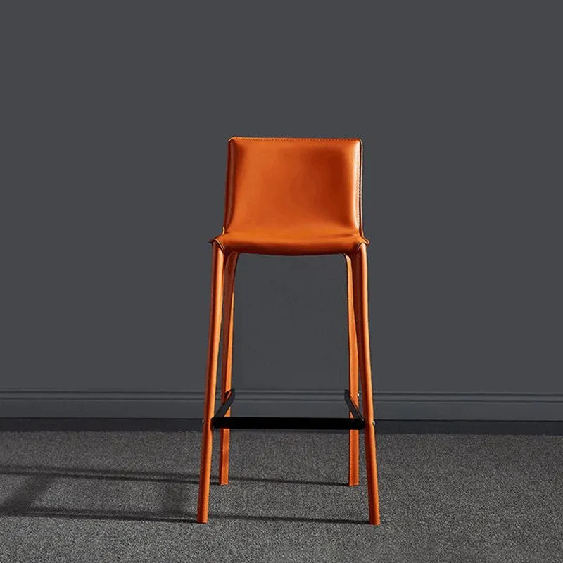 Moderne stalen tegenkrukken met voetsteun en bistro-barkruk met lage rugleuning, 1 stuk Clearhalo
