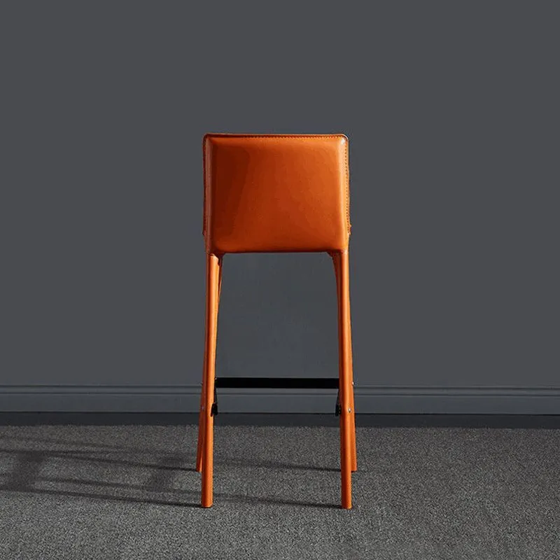 Moderne stalen tegenkrukken met voetsteun en bistro-barkruk met lage rugleuning, 1 stuk Clearhalo