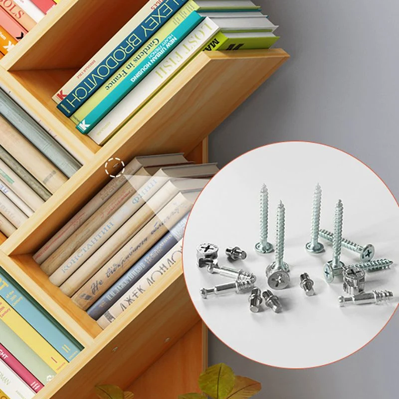 Moderne standaard boekenplank met open achterkant, ontworpen houten boekenkast met laden voor studeerkamer Clearhalo
