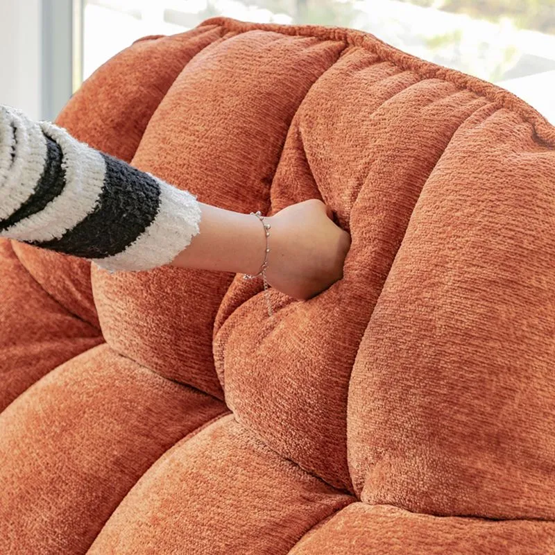 Moderne standaard fauteuil effen kleur Chenille fauteuil met zijvak Clearhalo